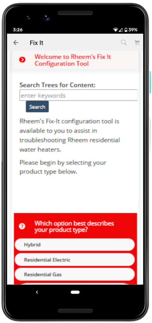 Rheem iPhone App - Welcome Screen